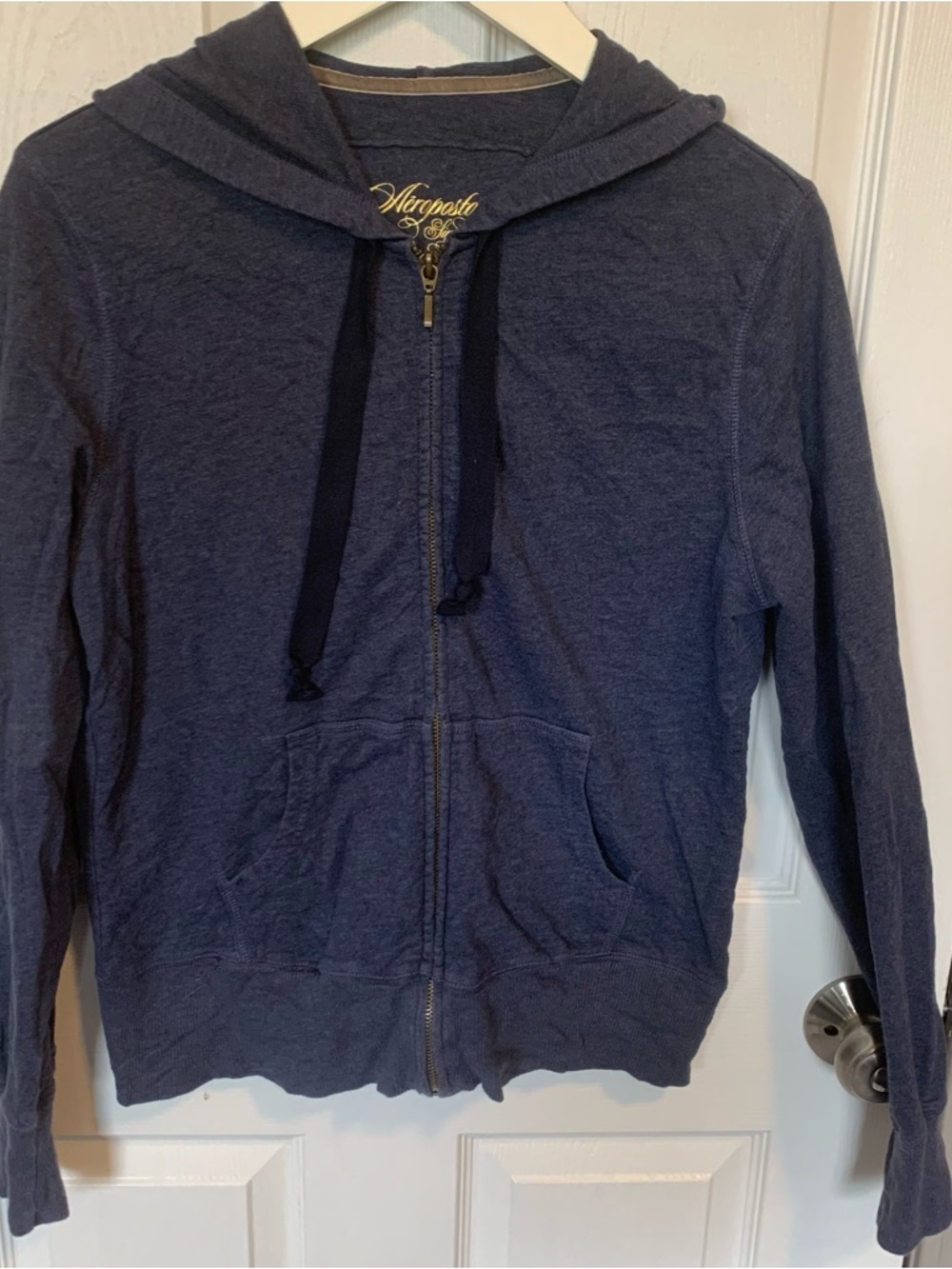 Aeropostale Navy Pullover with Gold Script